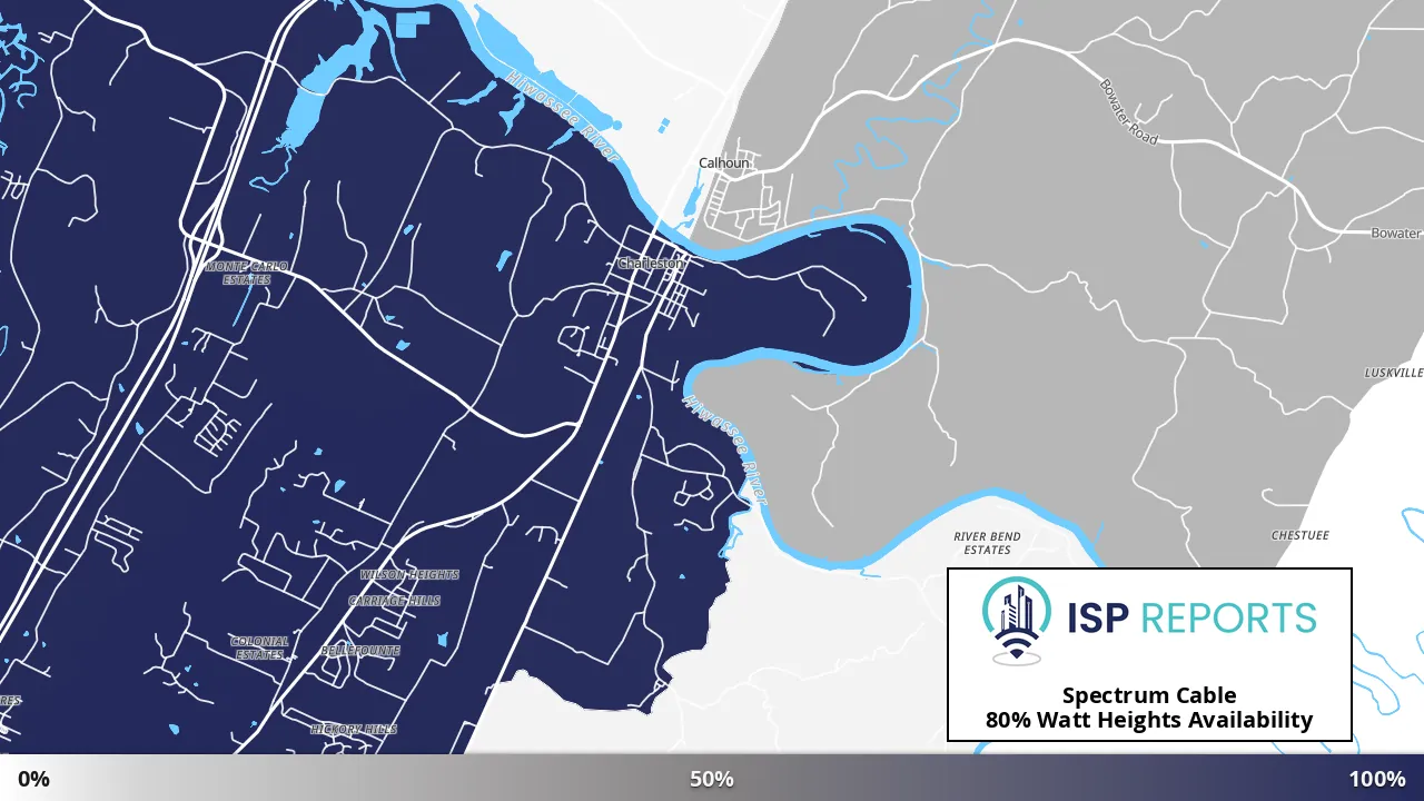 Watt Heights, TN map of internet availability