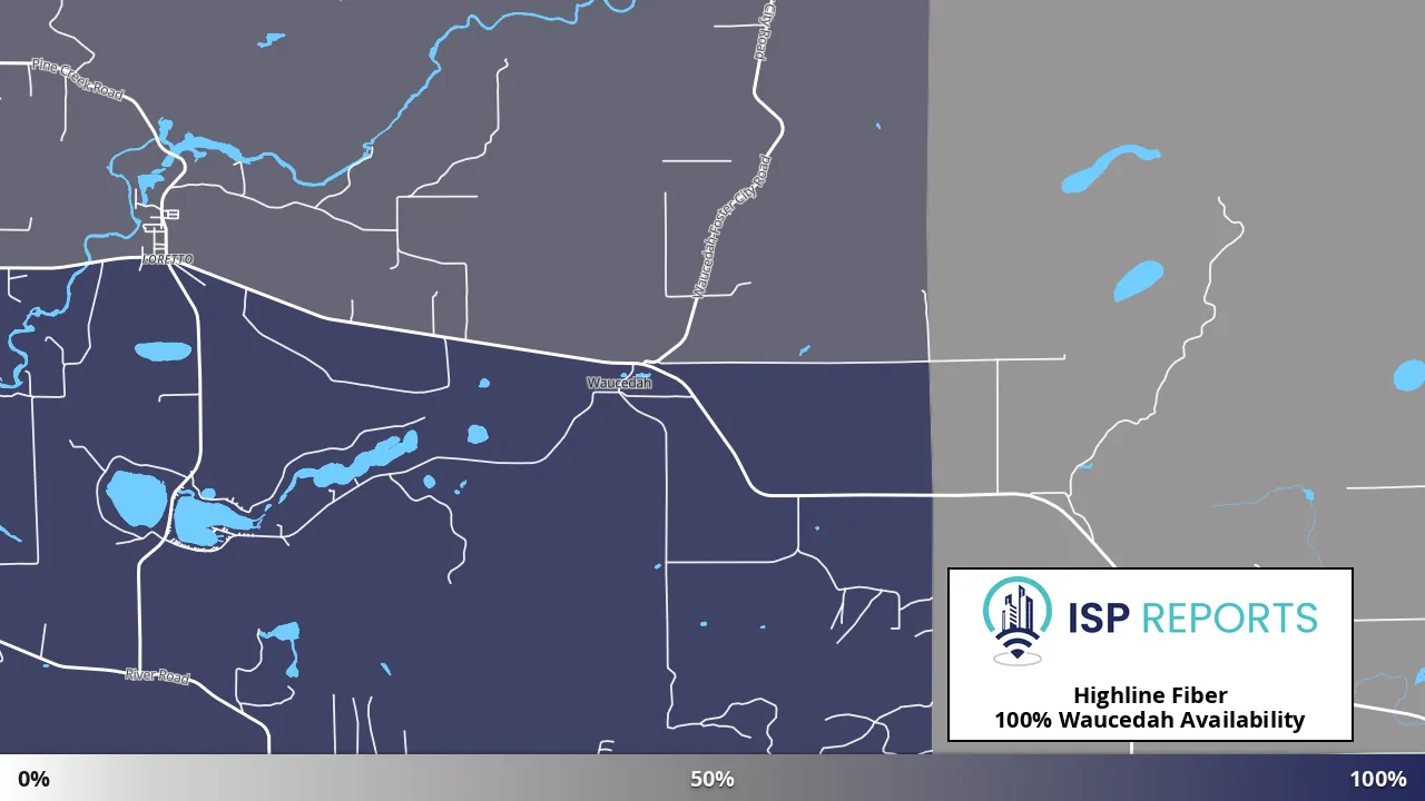 Waucedah, MI map of internet availability