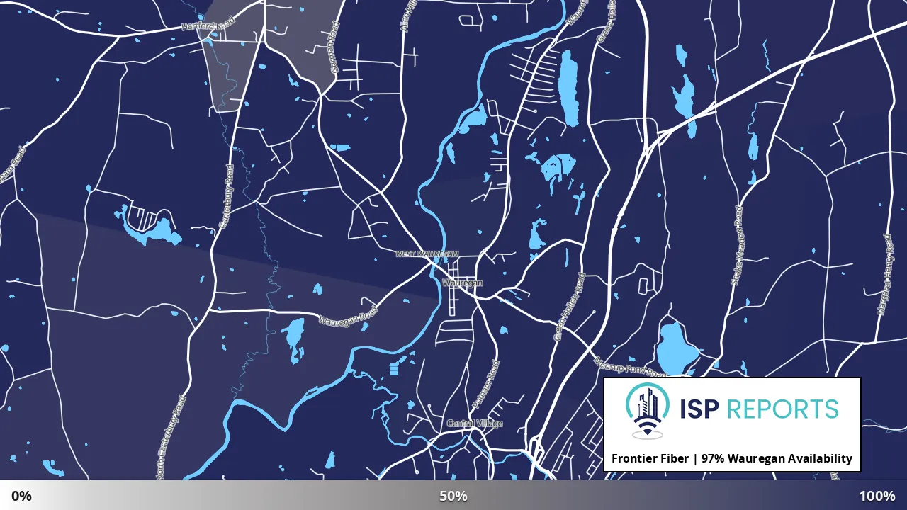 Wauregan, CT map of internet availability