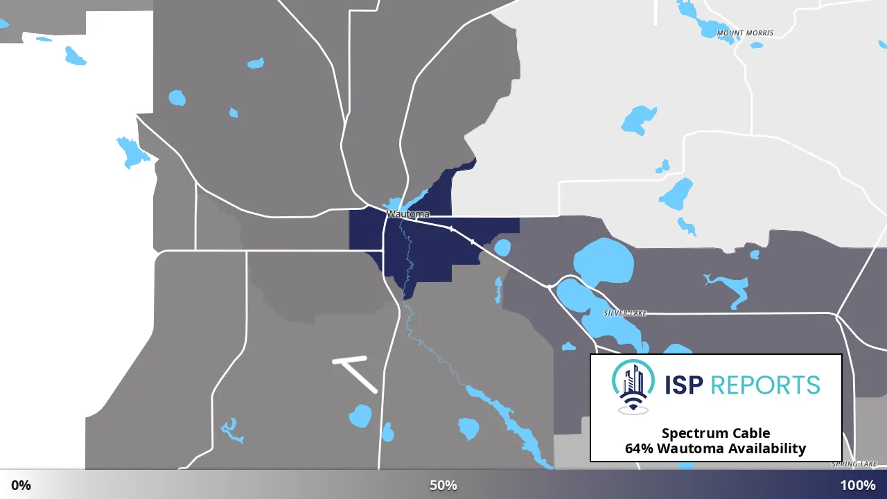Wautoma, WI map of internet availability