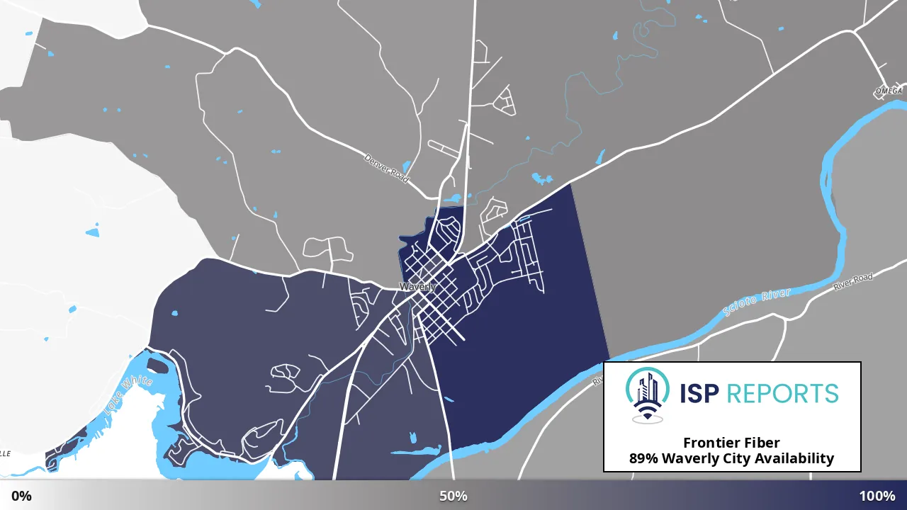 Waverly City, OH map of internet availability