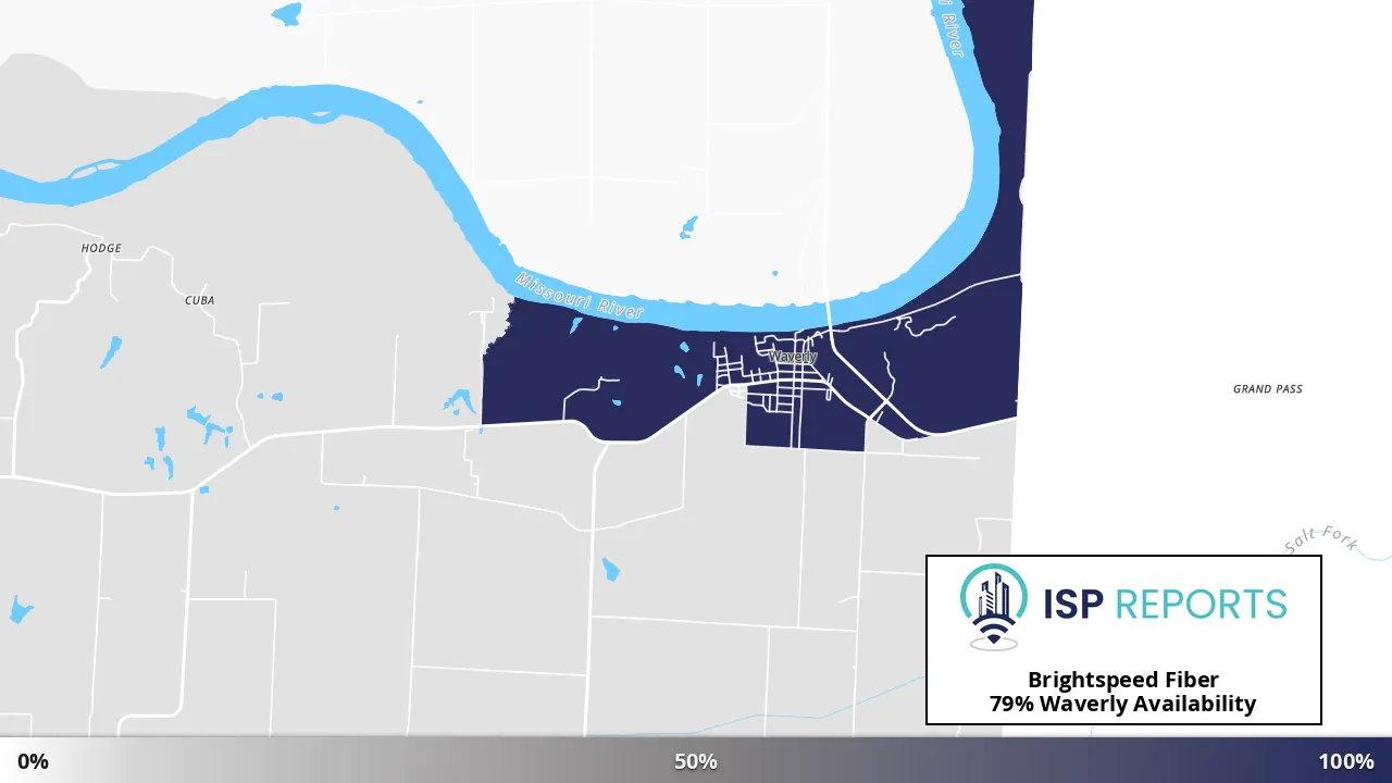 Waverly, MO map of internet availability