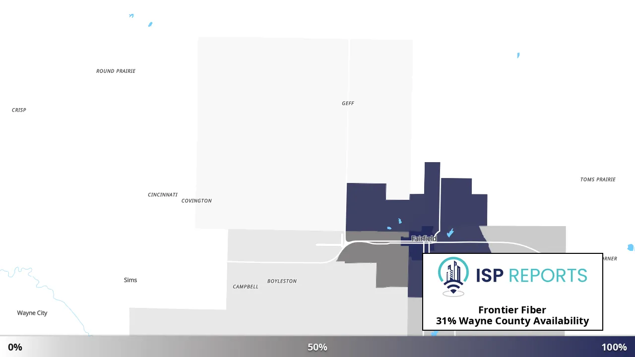 Wayne County, IL map of internet availability
