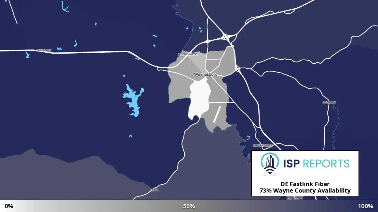 Wayne County, MS map of internet availability