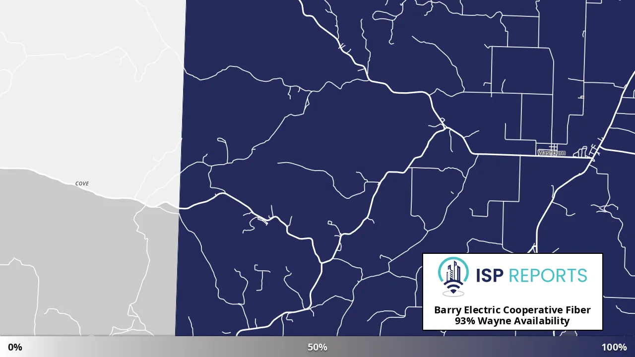 Wayne, MO map of internet availability