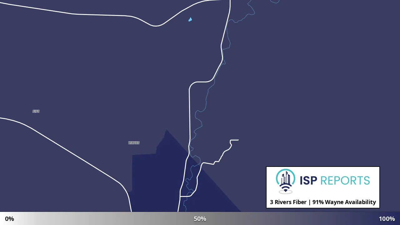 Wayne, MT map of internet availability