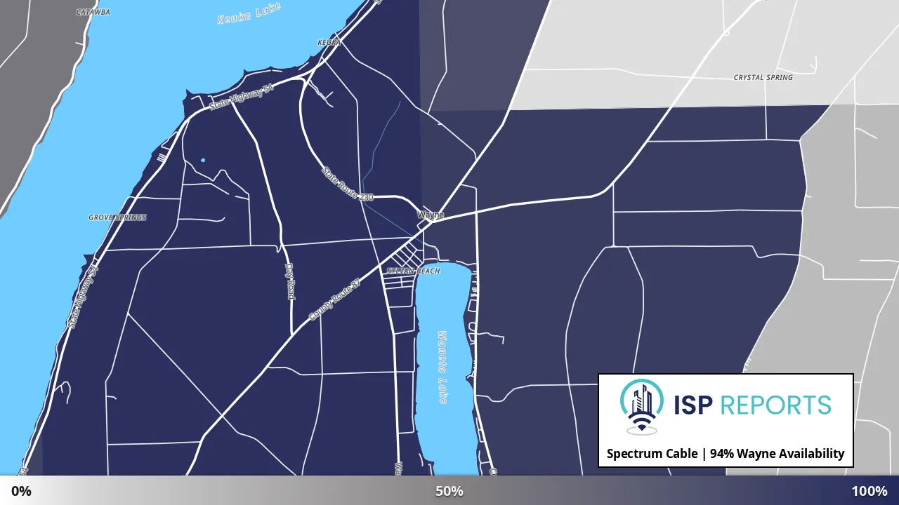 Wayne, NY map of internet availability