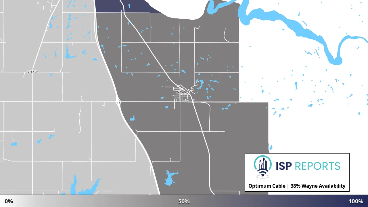 Wayne, OK map of internet availability