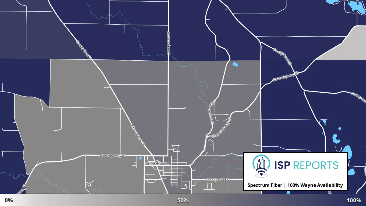 Wayne, WI map of internet availability