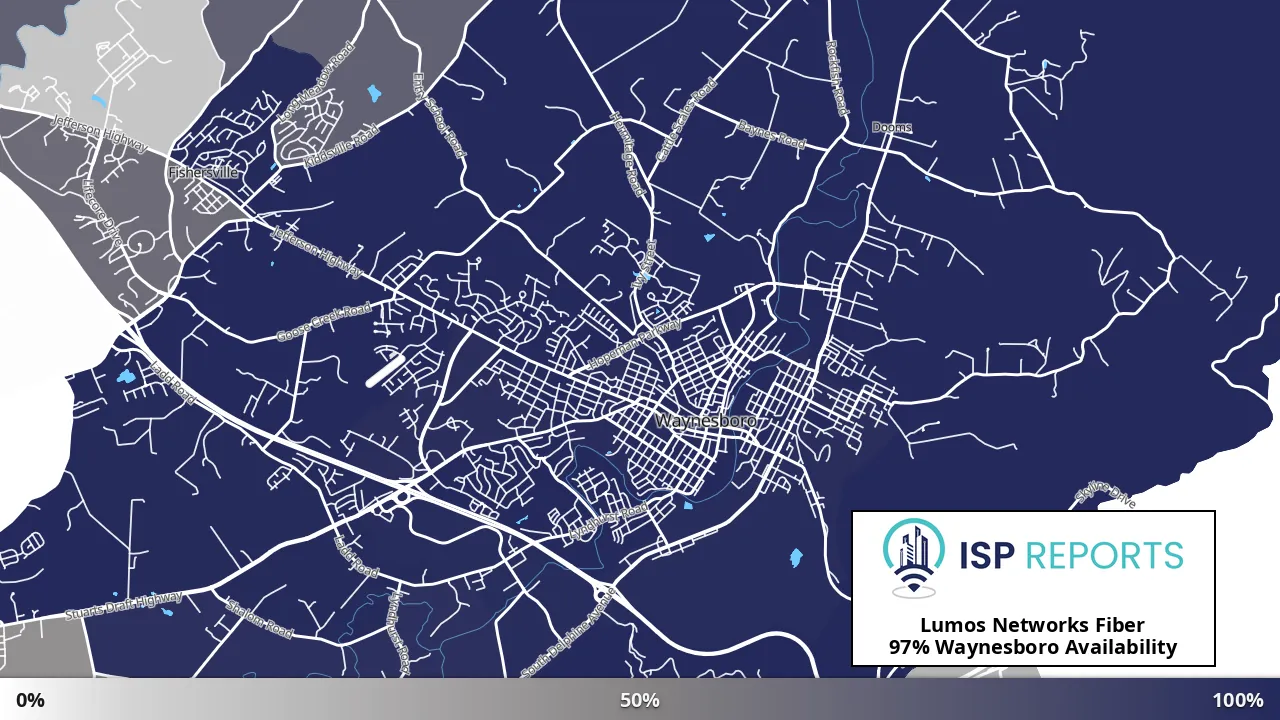 Waynesboro, VA map of internet availability