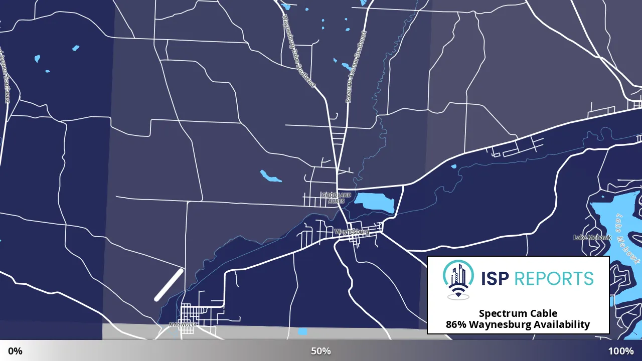 Waynesburg, OH map of internet availability