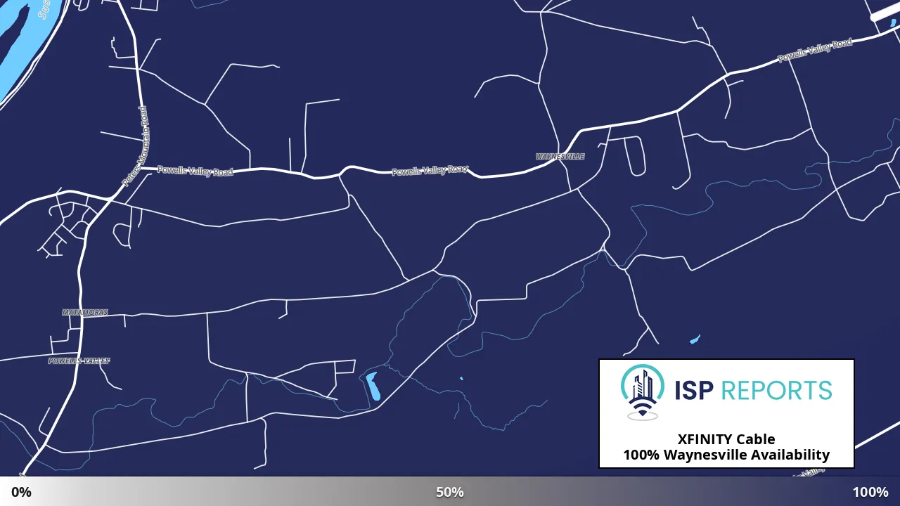 Waynesville, PA map of internet availability