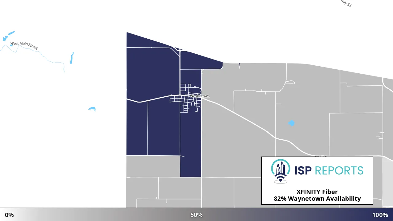 Waynetown, IN map of internet availability