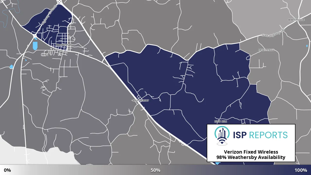 Weathersby, MS map of internet availability