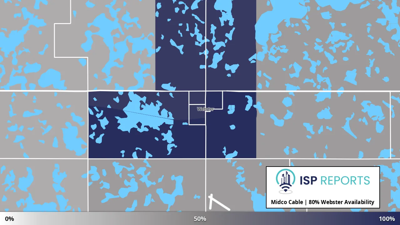 Webster, SD map of internet availability
