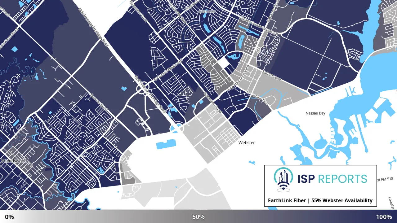 Webster, TX map of internet availability