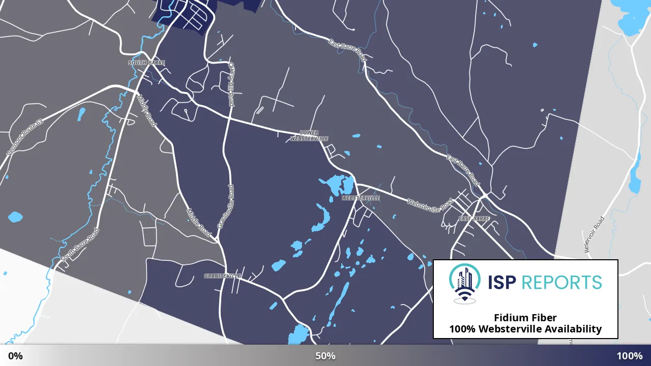 Websterville, VT map of internet availability
