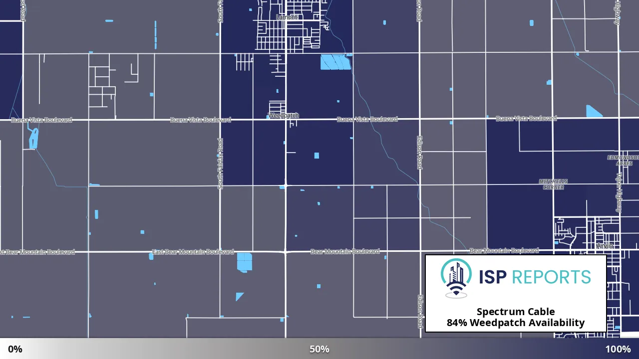 Weedpatch, CA map of internet availability