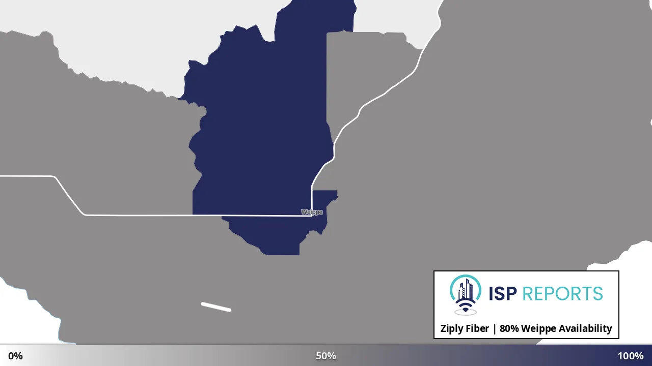 Weippe, ID map of internet availability