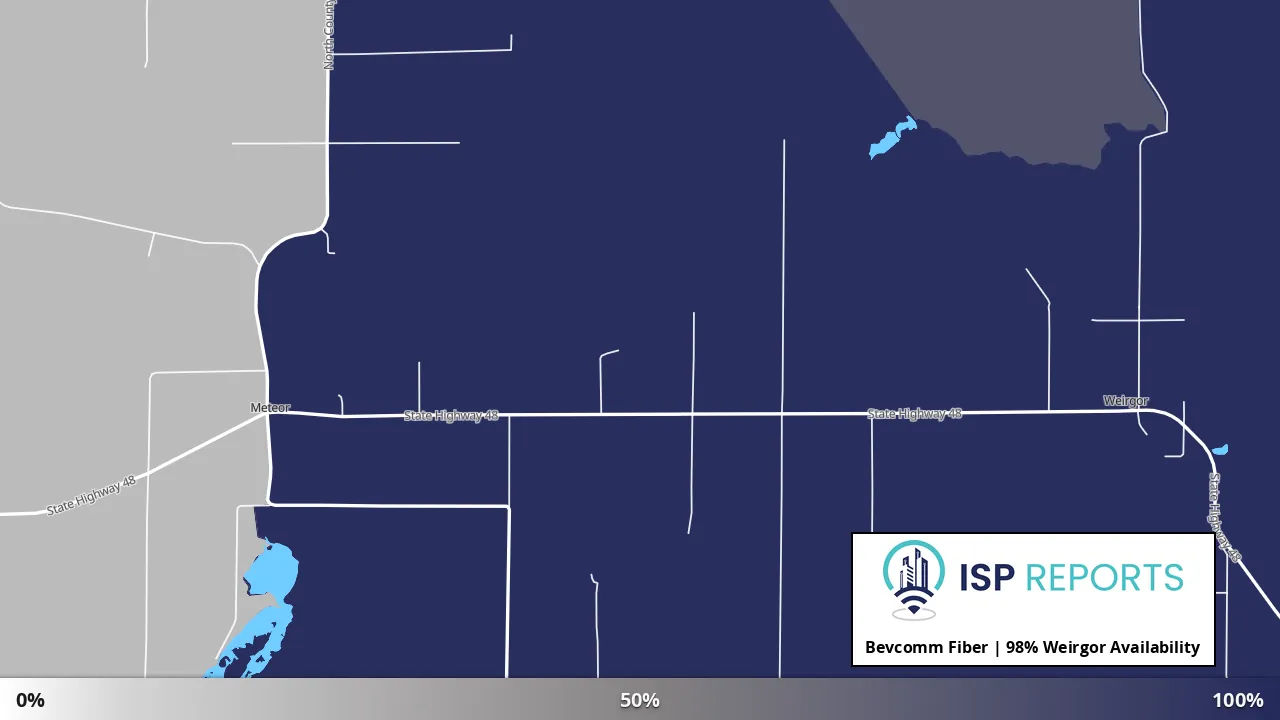 Weirgor, WI map of internet availability