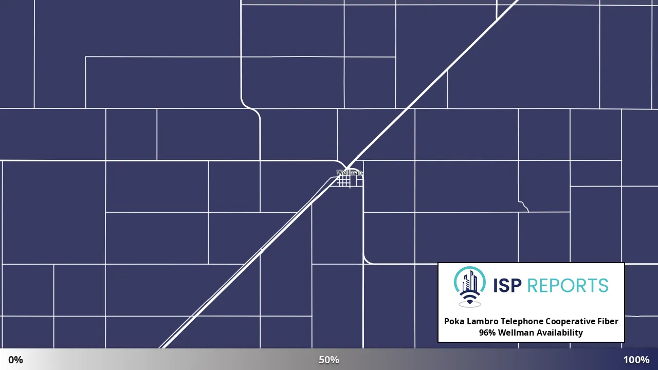 Wellman, TX map of internet availability