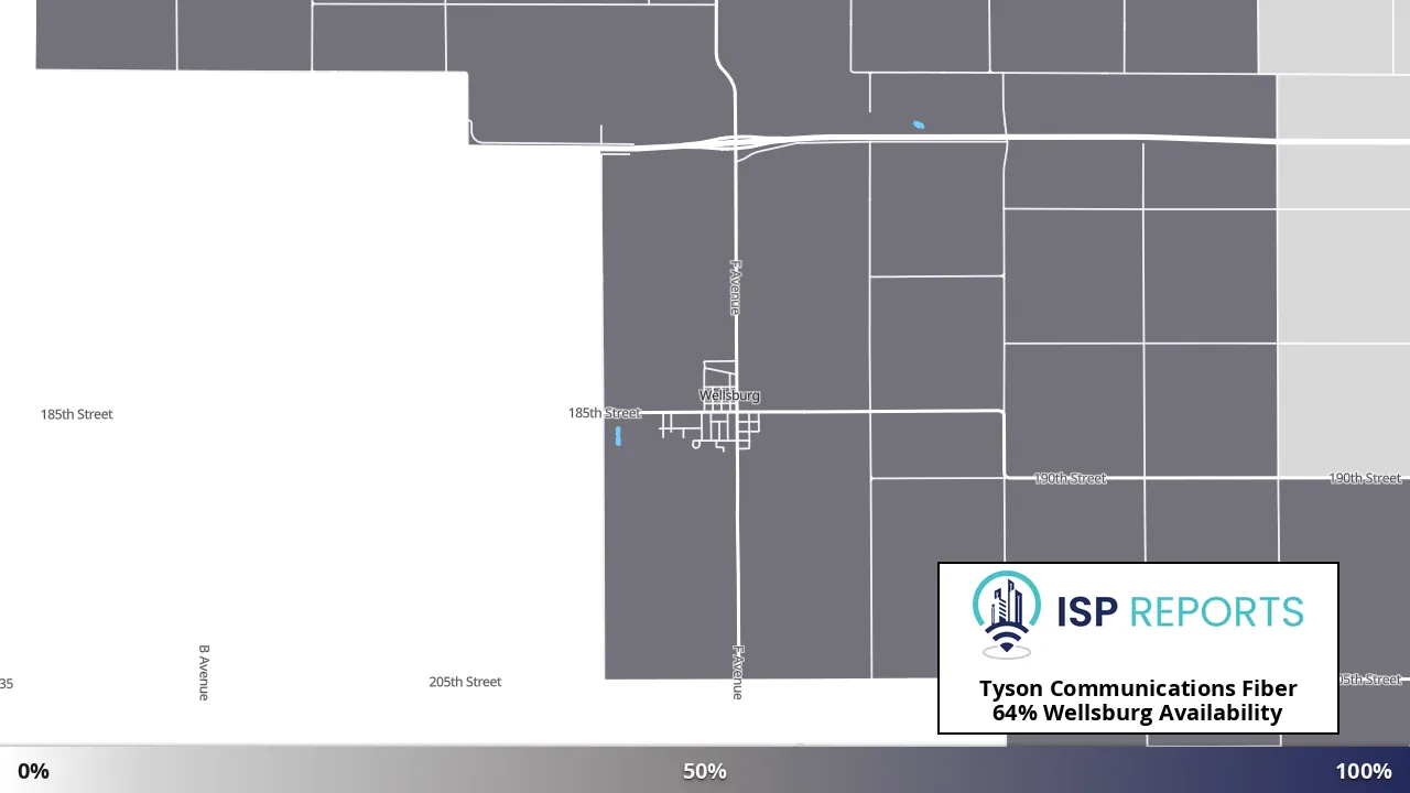 Wellsburg, IA map of internet availability
