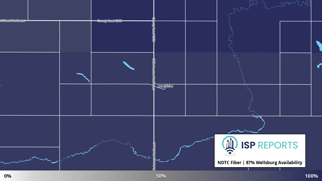 Wellsburg, ND map of internet availability