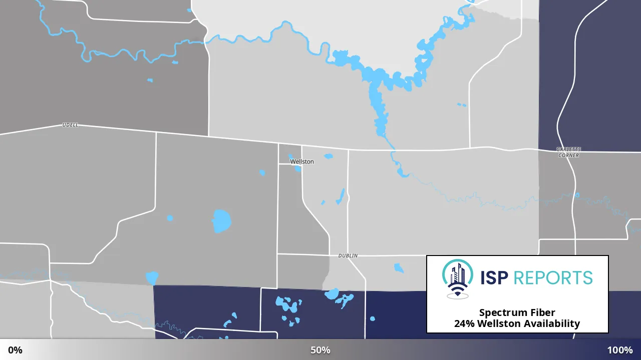 Wellston, MI map of internet availability