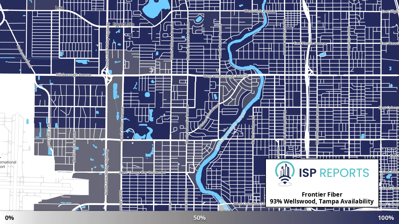 Wellswood, Tampa, FL map of internet availability