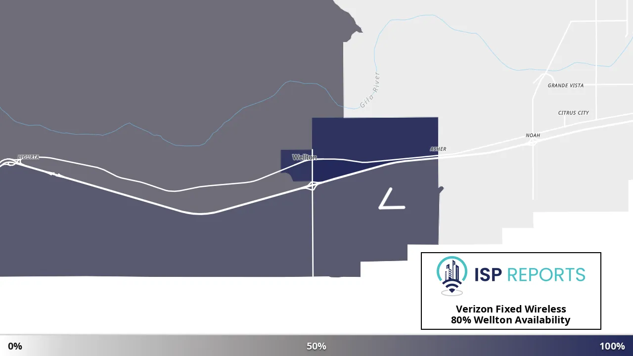 Wellton, AZ map of internet availability