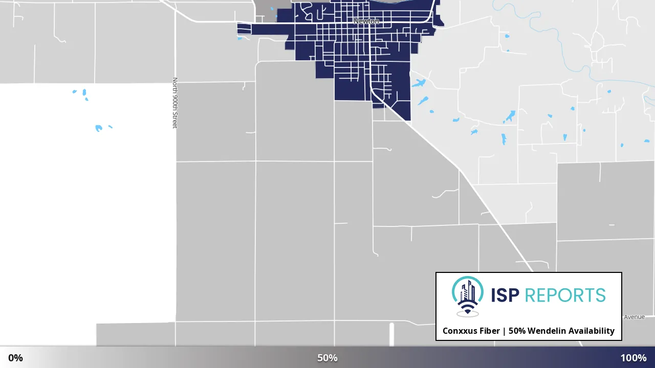 Wendelin, IL map of internet availability