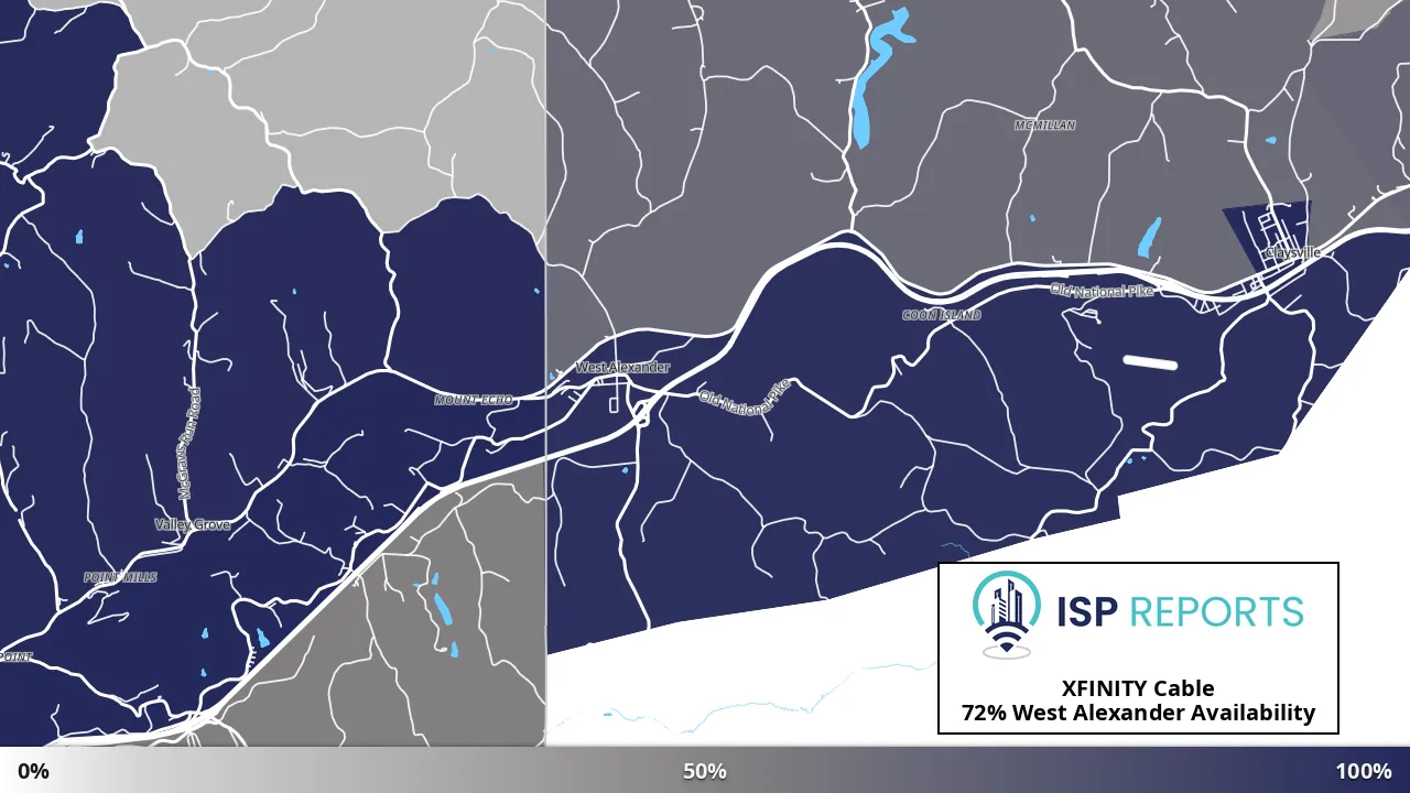 West Alexander, PA map of internet availability