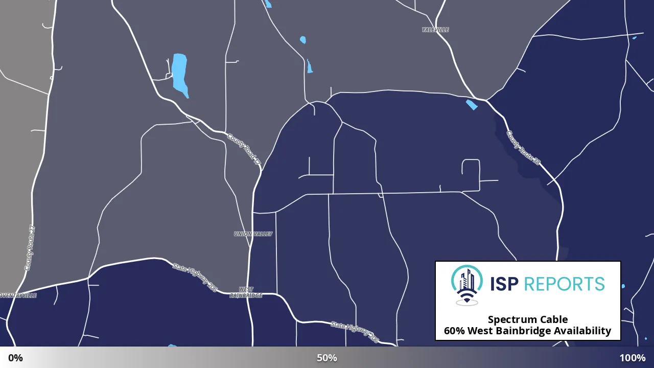 West Bainbridge, NY map of internet availability