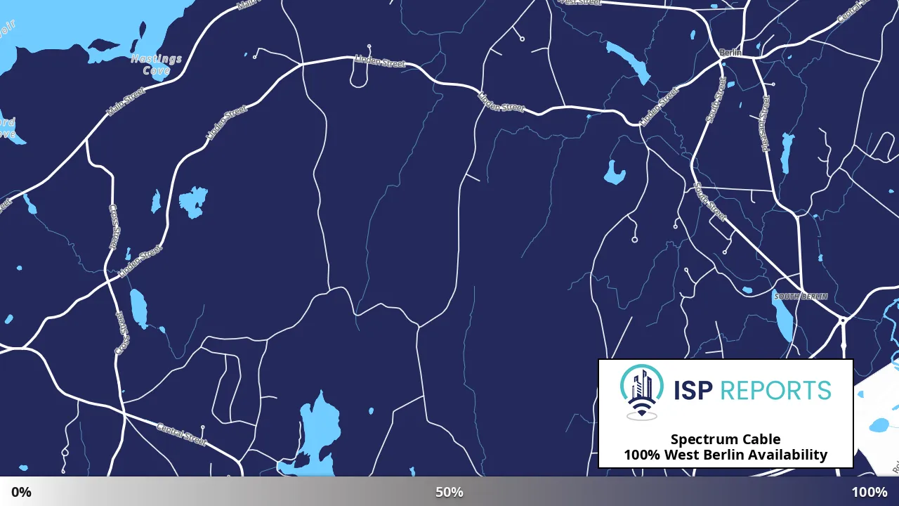 West Berlin, MA map of internet availability