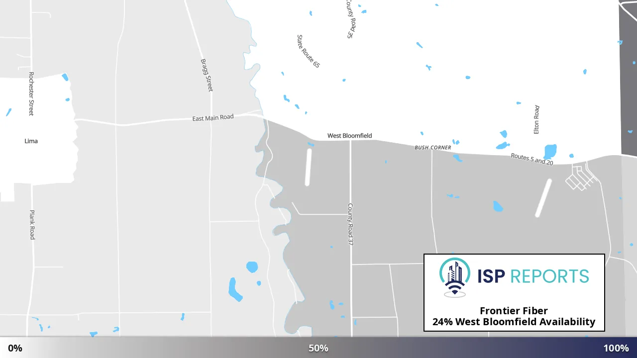 West Bloomfield, NY map of internet availability