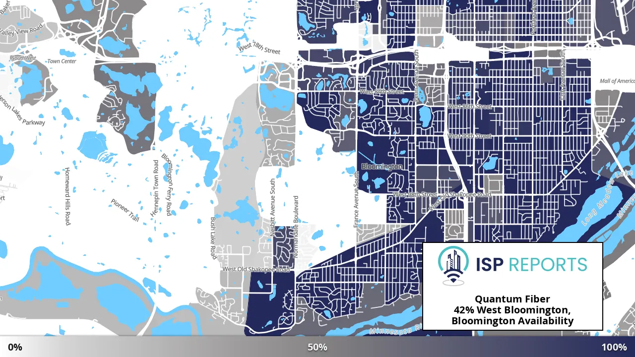 West Bloomington, Bloomington, MN map of internet availability