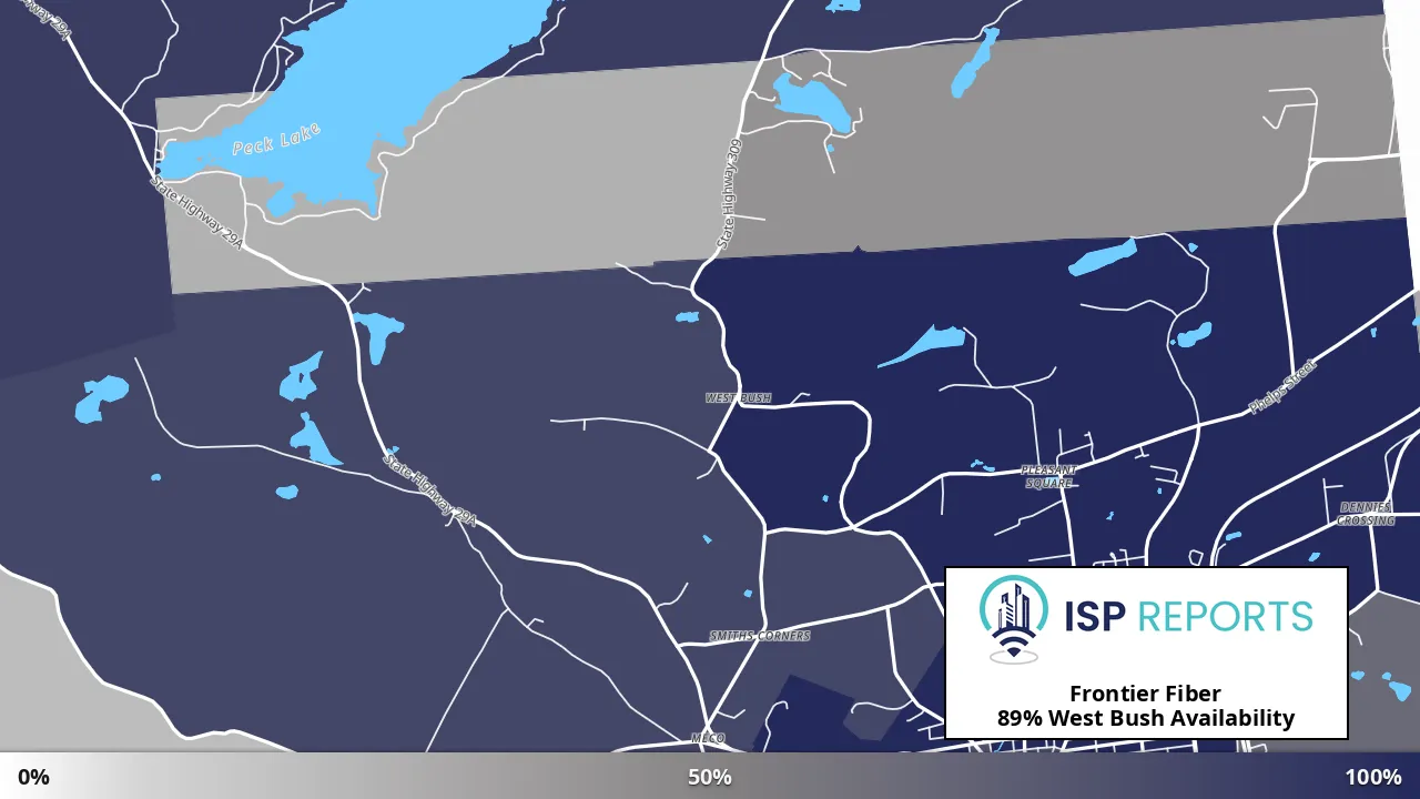 West Bush, NY map of internet availability