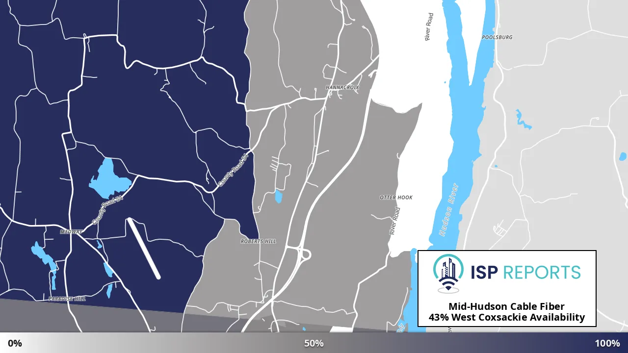 West Coxsackie, NY map of internet availability