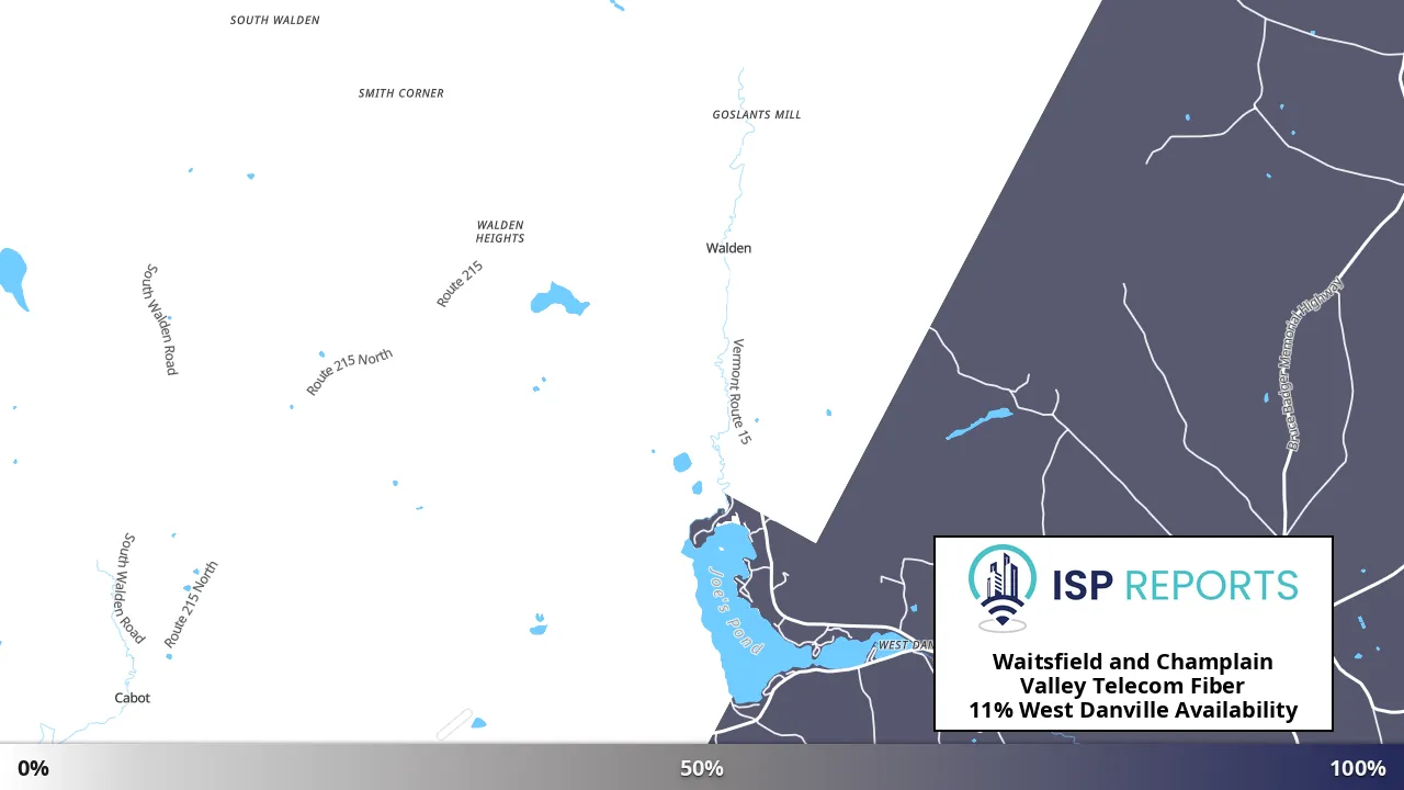 West Danville, VT map of internet availability