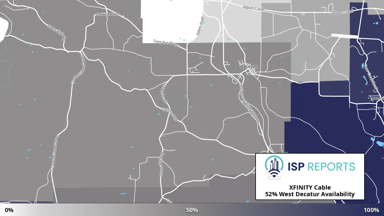 West Decatur, PA map of internet availability