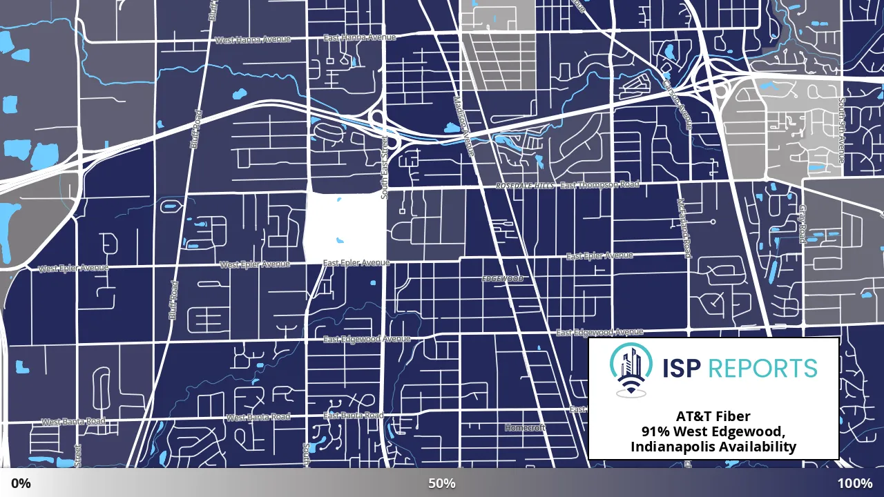 West Edgewood, Indianapolis, IN map of internet availability
