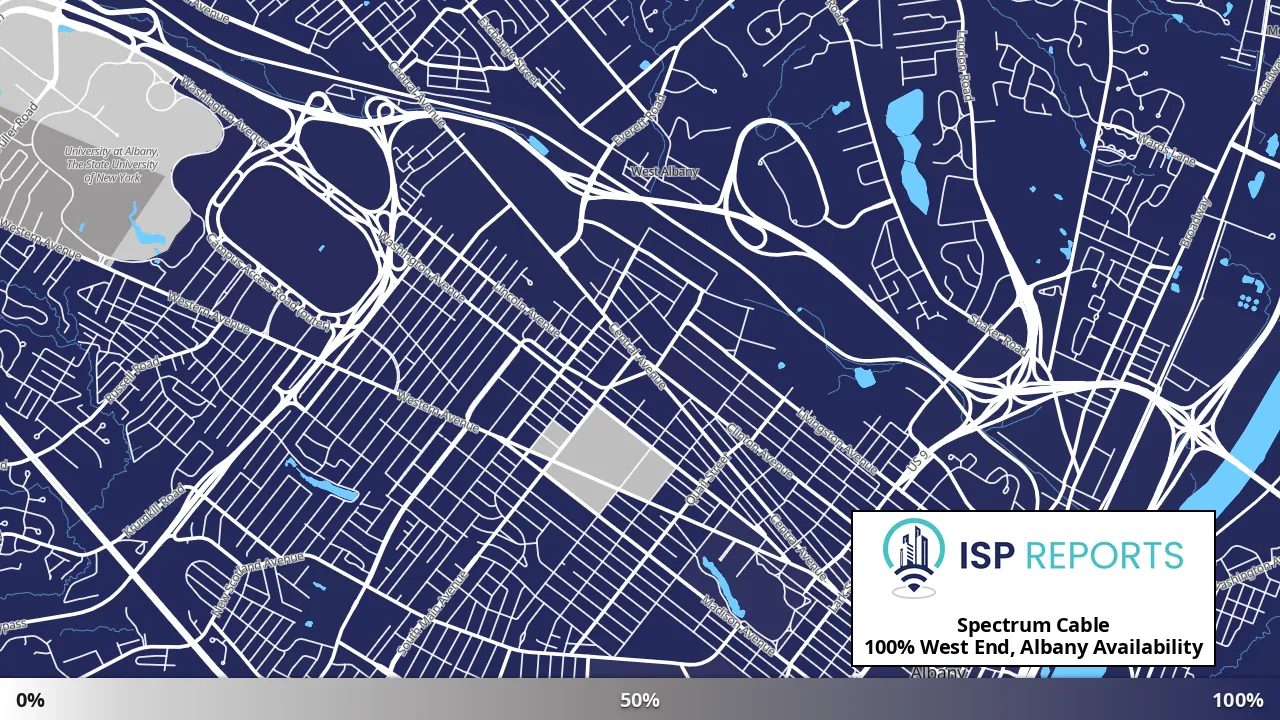 West End, Albany, NY map of internet availability