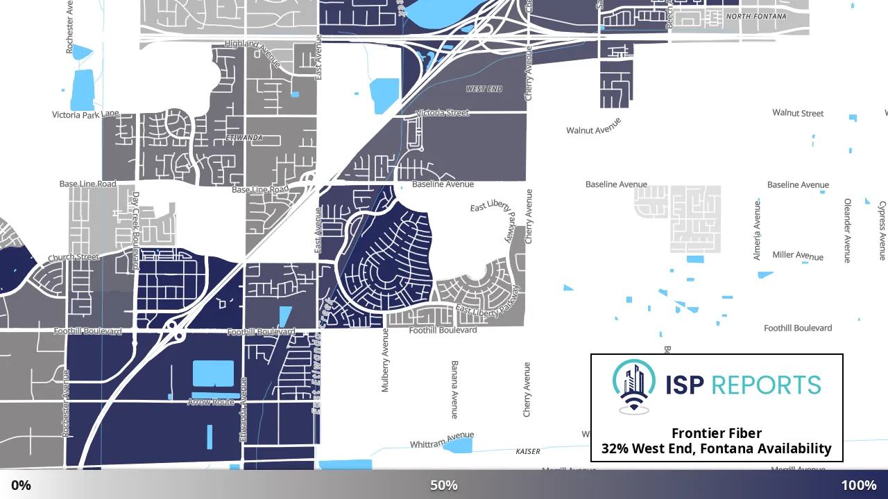West End, Fontana, CA map of internet availability