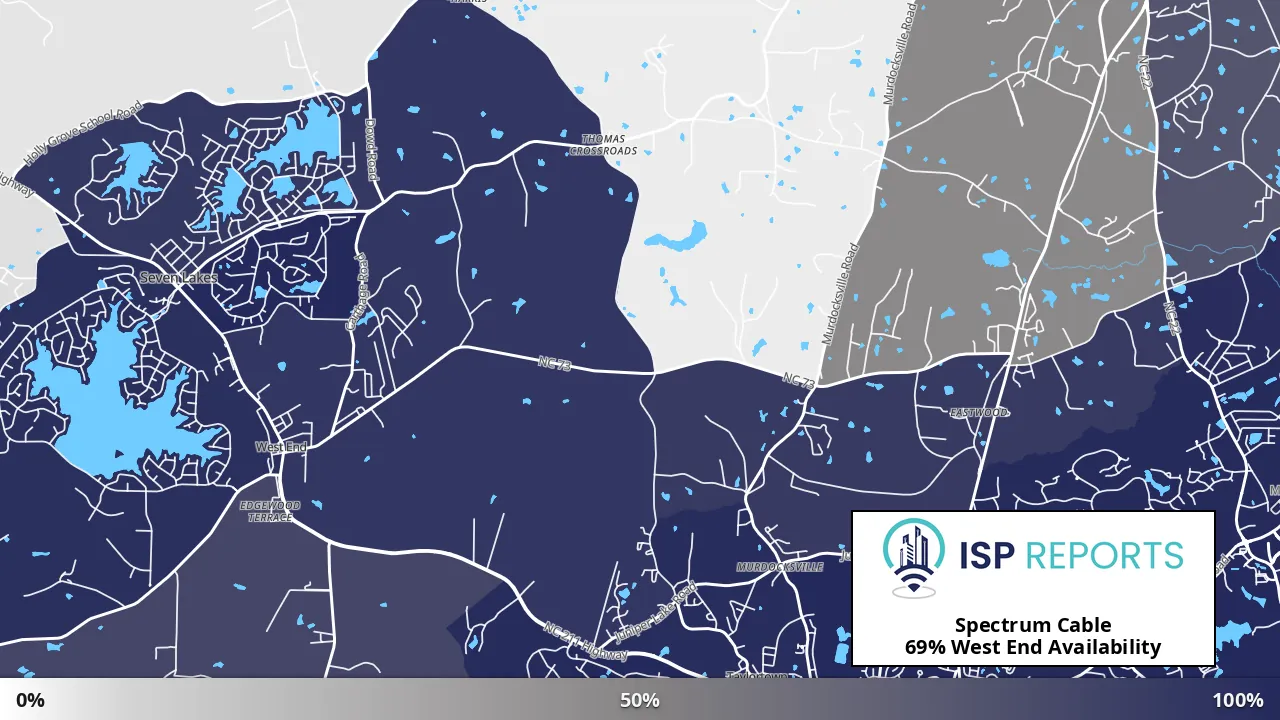 West End, NC map of internet availability