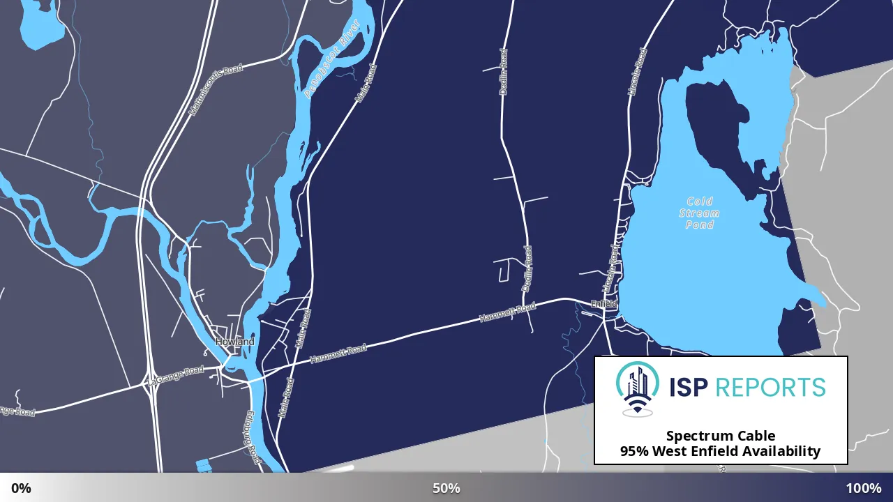 West Enfield, ME map of internet availability