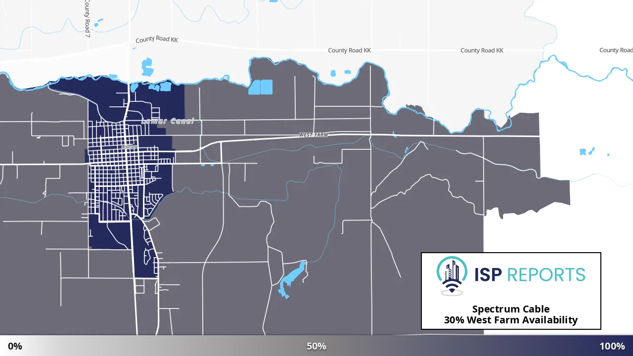 West Farm, CO map of internet availability