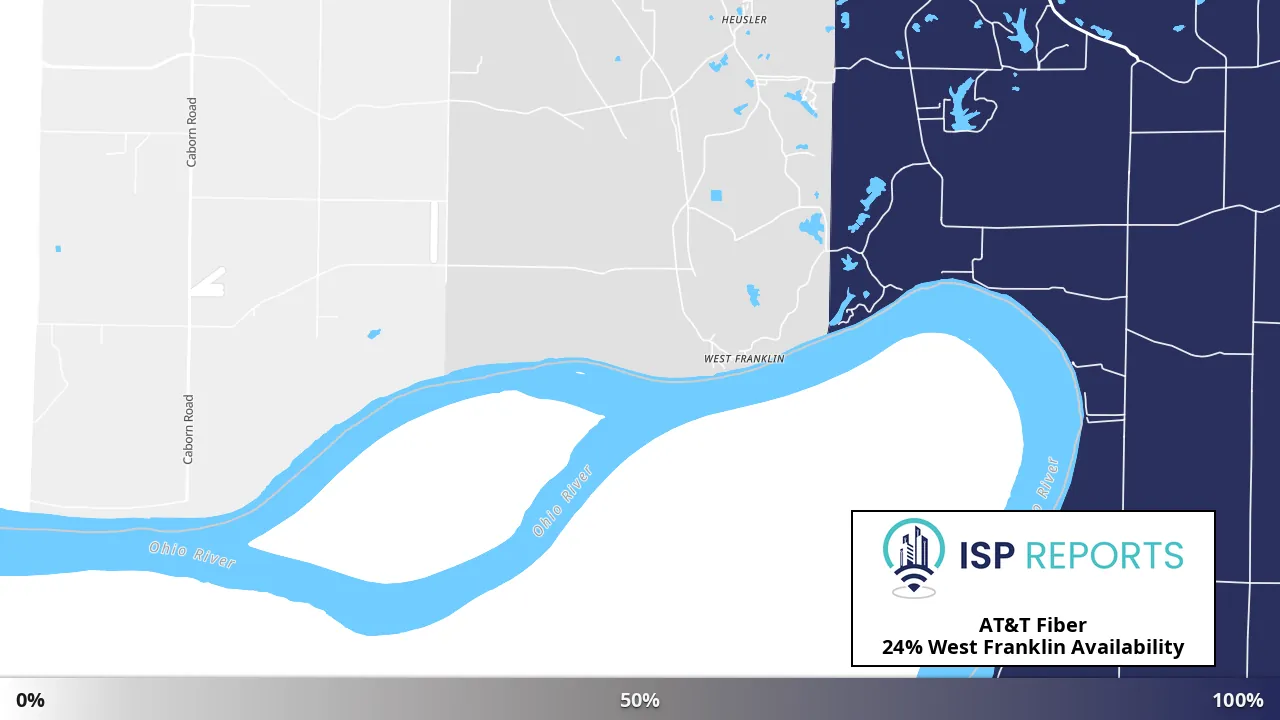 West Franklin, IN map of internet availability