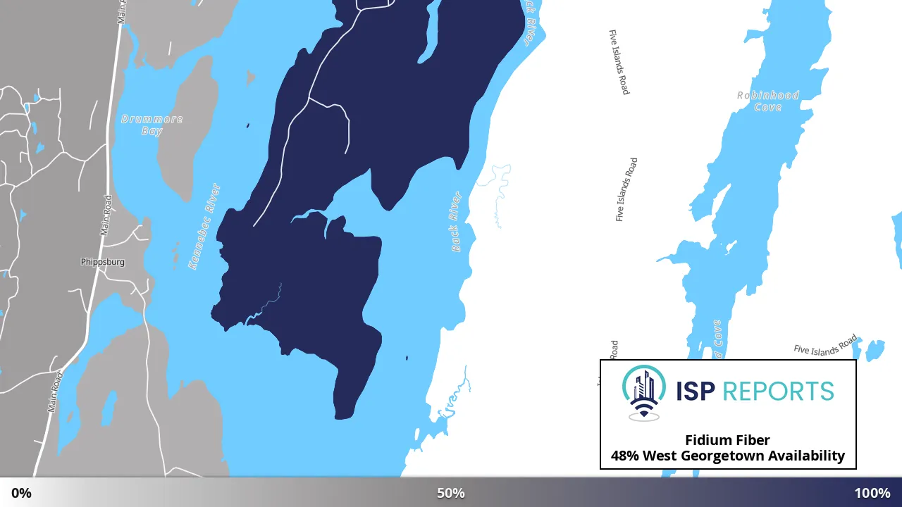 West Georgetown, ME map of internet availability