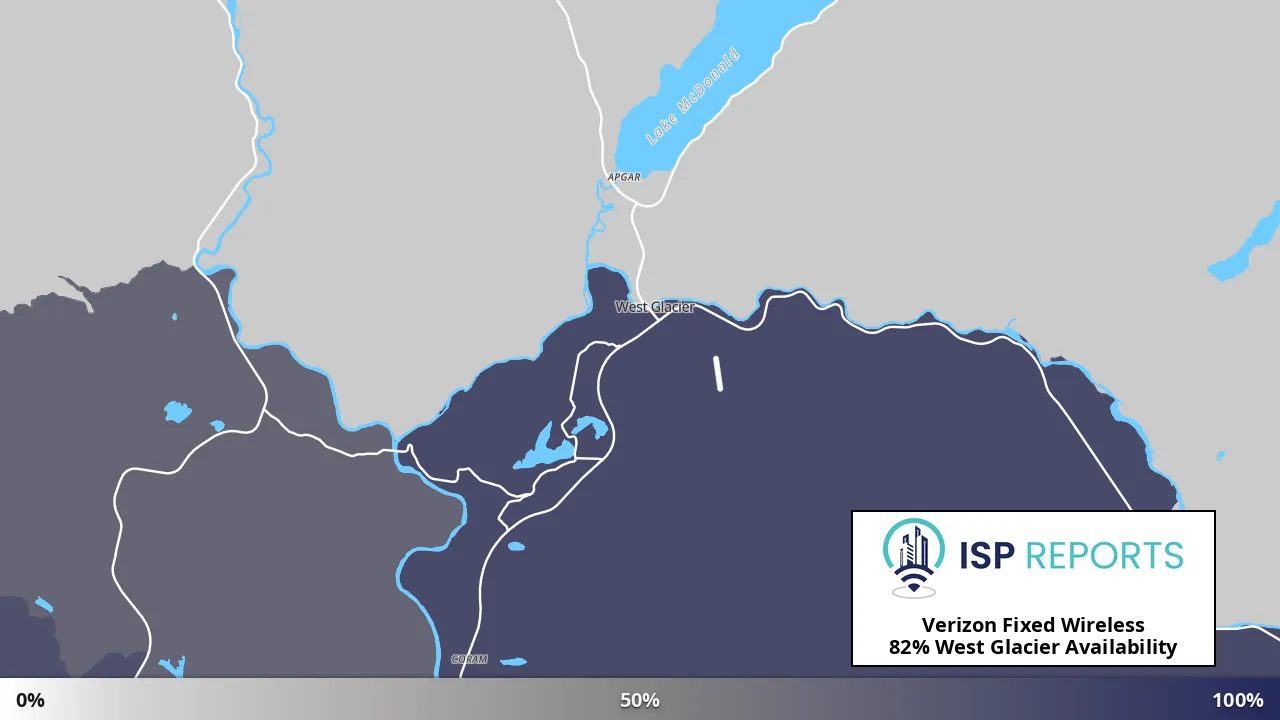 West Glacier, MT map of internet availability