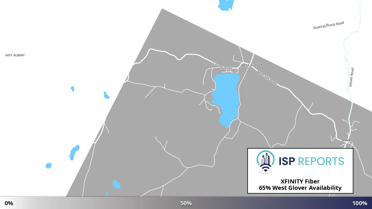 West Glover, VT map of internet availability
